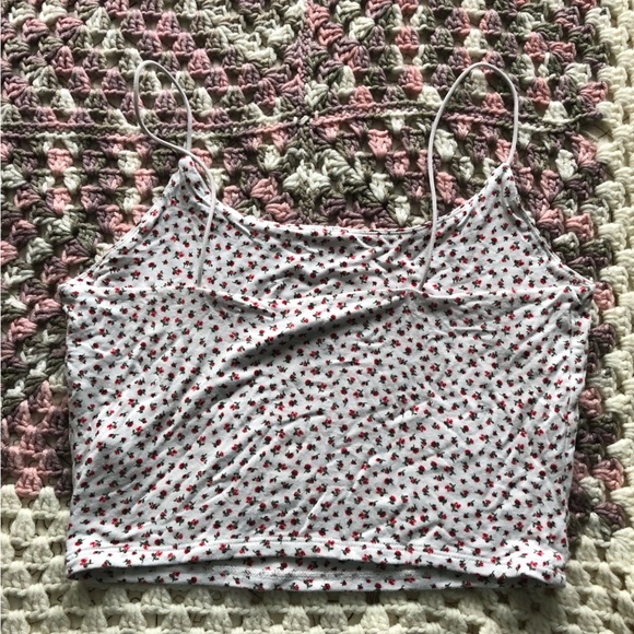 Garage cropped floral print tank top - Picture 2 of 6